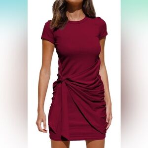 Red Tie Bodycon Dress